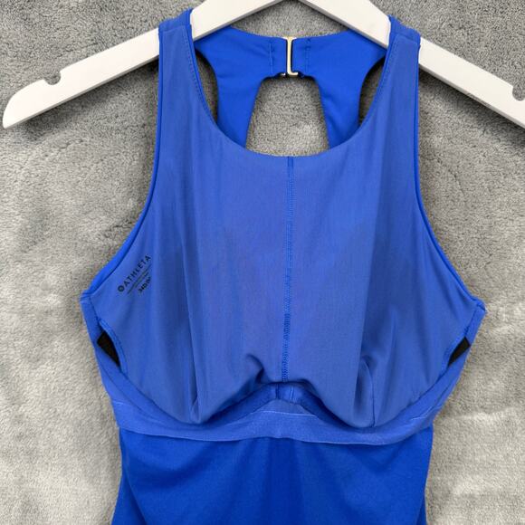 ATHLETA Maldives High Neck‎ Swim Tank Underwire Tankini Yacht Blue Sz 34D/DD - Picture 10 of 12